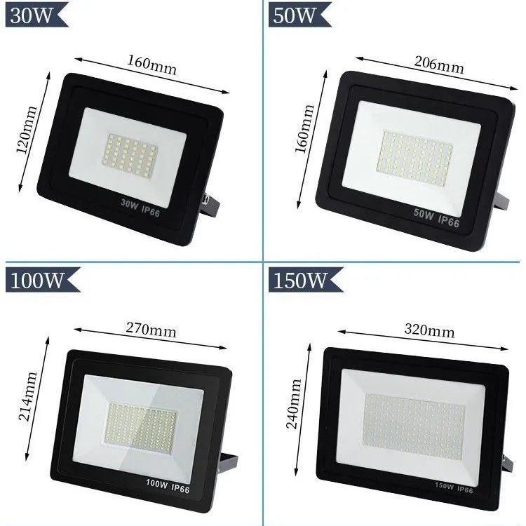 Lâmpadas LED 220V 10W 20W 30W 40W 50W 100W 200W 300W 400W Lâmpadas de publicidade à prova d'água