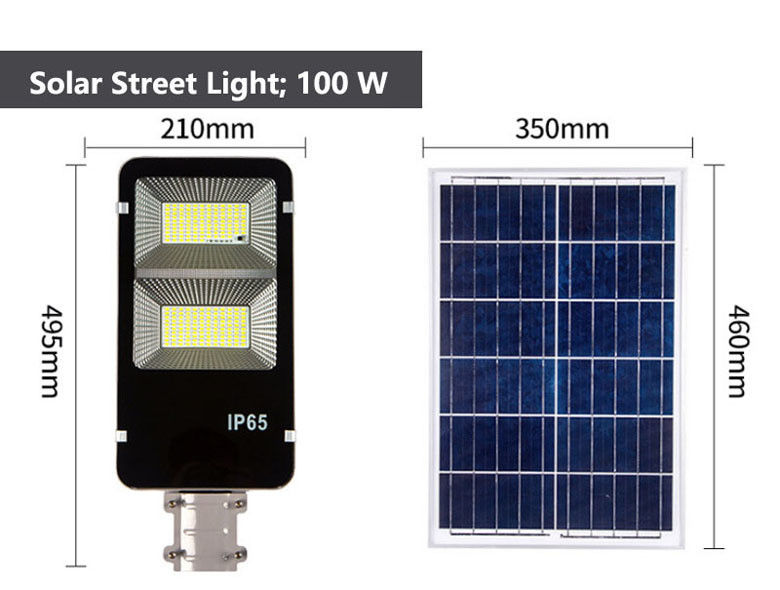 300W 400W IP65 Alumínio à prova d'água Solar LED Street Light com controle remoto e poste