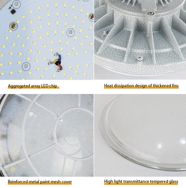 30W 50W 100W 200W Led Proof Explosion High Bay Light 110lm Fluxo luminoso para Armazém