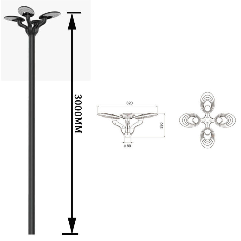 Iluminação de jardim Iluminação de pólo alto 2,5-3,5m 40-60W LED Iluminação solar de rua Peso do produto 23kg