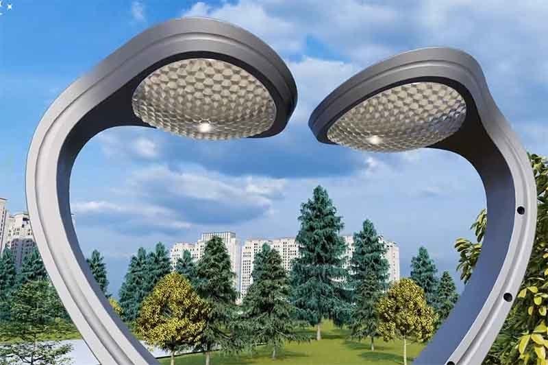 Luz de jardim LED exterior com alerta de luz diurna de 6000K e pólo de alumínio de fundição a óleo